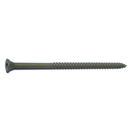 Midwest Fastener Deck Screw, #10 x 4 in, Steel, Flat Head, Square Drive, 10 PK 30667